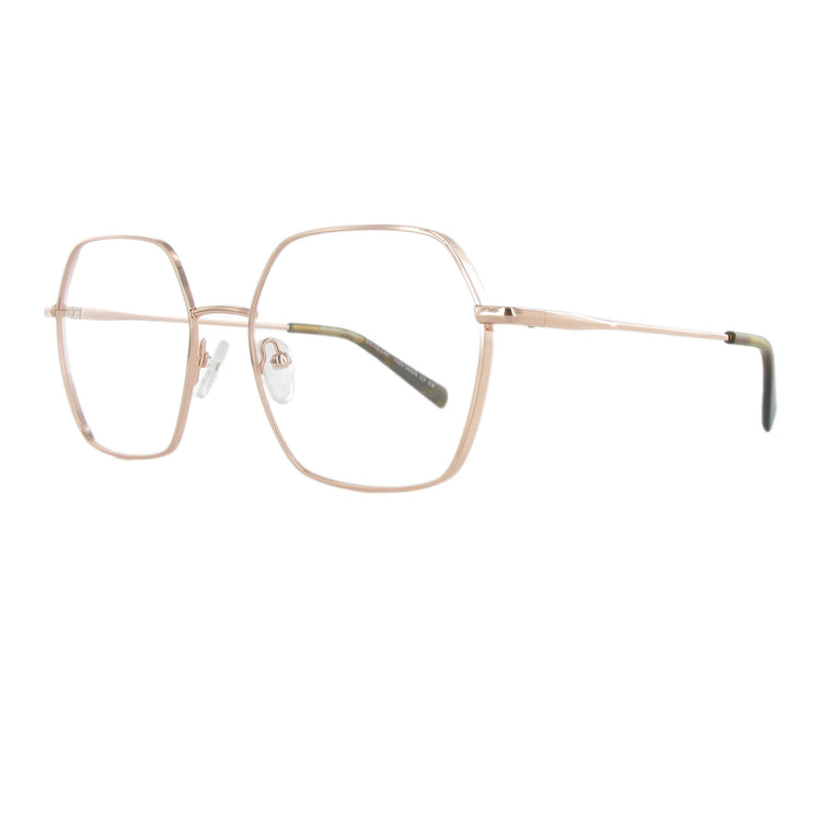 Elegante Metallbrille in femininem Design und eckiger Form. Farbe rose gold.