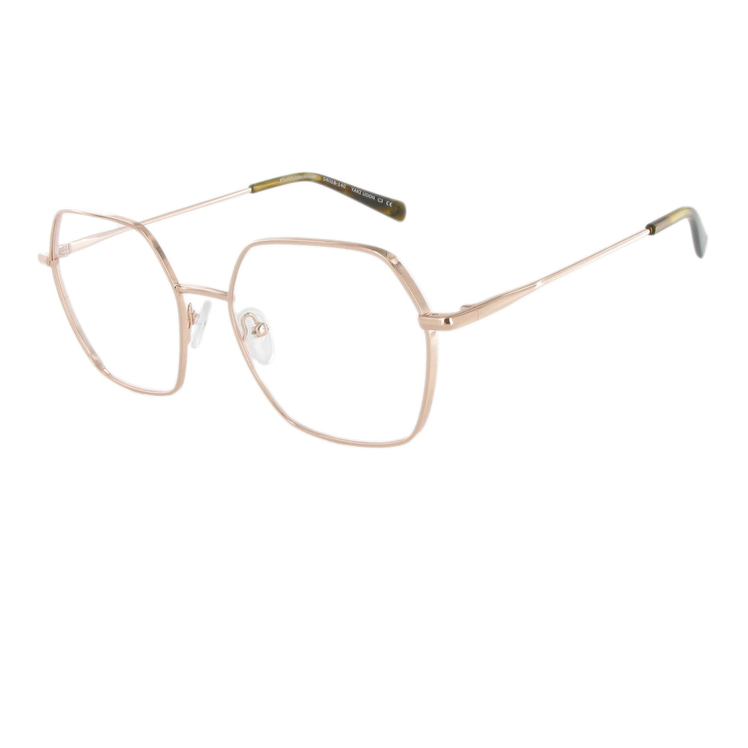 Elegante Metallbrille in femininem Design und eckiger Form. Farbe rose gold.