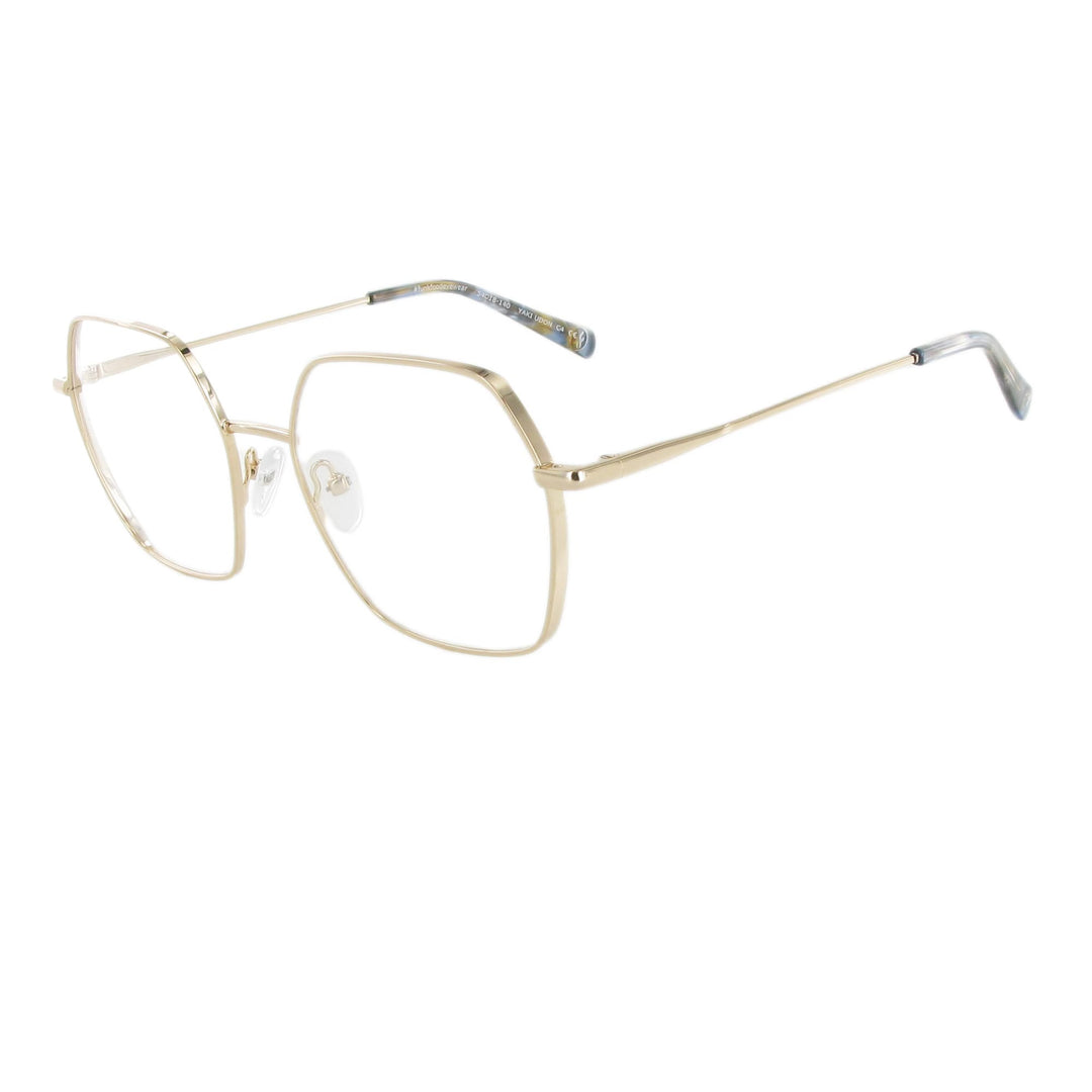 Elegante Metallbrille in femininem Design und eckiger Form. Farbe gold.