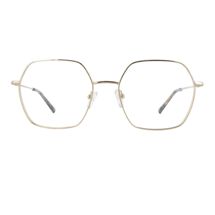 Elegante Metallbrille in femininem Design und eckiger Form. Farbe gold.